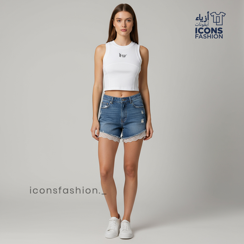 White-sleeveless-ribbed-crop-top-for-women-with-crew-neckline-and-front-text-slim-fit-casual-summer-top