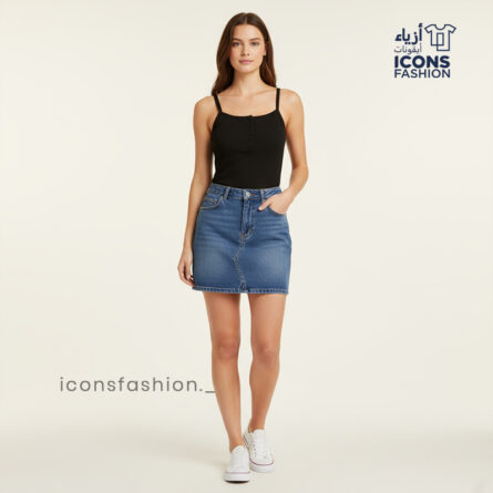 Black-women-ribbed-crop-top-with-spaghetti-straps-and-front-button-detail
