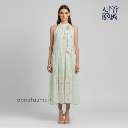 Mint-green-women-lace-midi-dress-halter-neck-tiered-sleeveless-summer-wear-dress