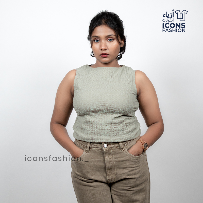 Mint-green-sleeveless-solid-ribbed-crop-top-for-women