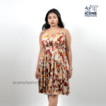 Sleeveless-printed-tiered-dress-for-women-with-round-neck-and-elasticated-waist