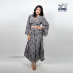 Women-grey-paisley-printed-crop-top-and-wide-leg-pants-co-ord-set-with-flared-sleeves