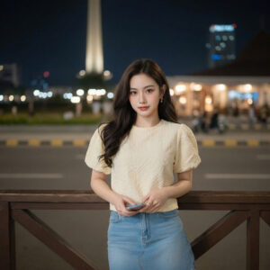 Women-yellow-top-with-puff-sleeves-and-round-neck