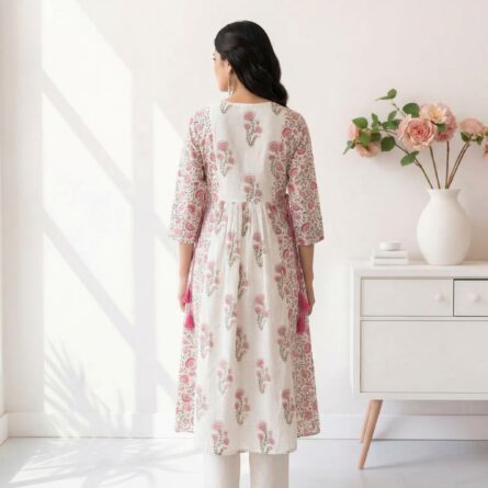 White-A-line-Anarkali-kurta-dress