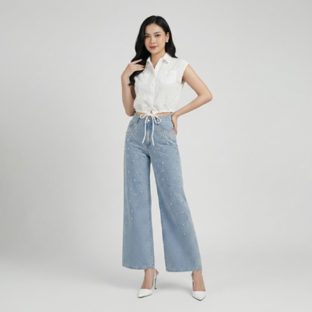 White-sleeveless-collared-crop-top-with-front-buttons-and-adjustable-drawstring-hem