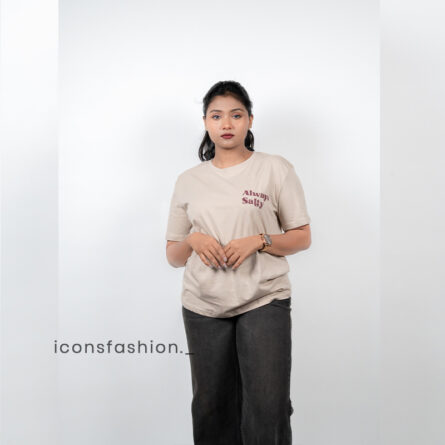 Beige-graphic-print-round-neck-half-sleeve-women’s-t-shirt