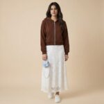 Women’s-brown-zip-up-hoodie-with-front-pockets-and-hooded-neck