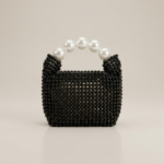 Black-beaded-mini-handbag-with-white-pearl-top-handle-structured-evening-bag
