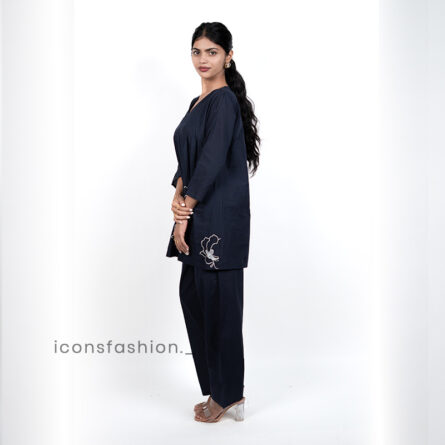 Women's Co-Ord set with embroidery kurta and straight pants - Image 2