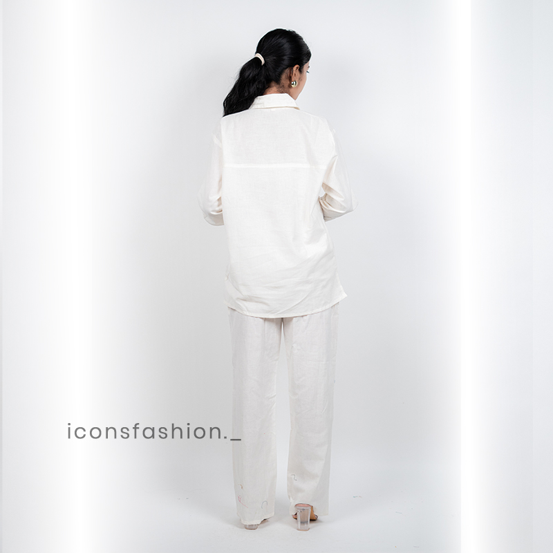 Women’s-white-minimal-co-ord-set-with-collared-shirt-and-straight-pants