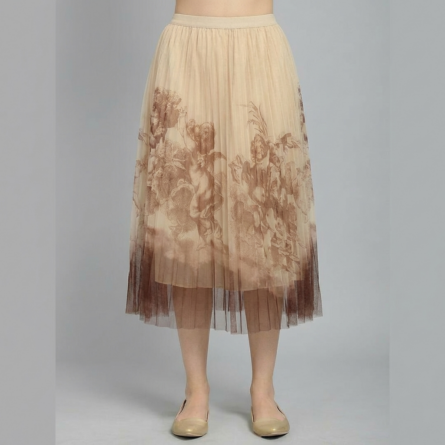 Women's pleated midi printed skirt - Image 3